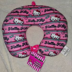 😸Soft, Cozy, Hello Kitty Travel Pillow/Snap-front closure & hanging loop, BNWT